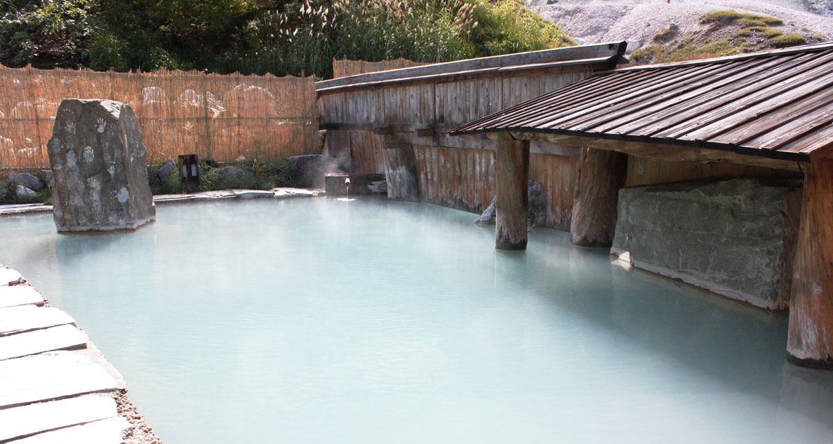 Komachi shuttle ride drop-off point plants Abe-Ryokan of hot spring